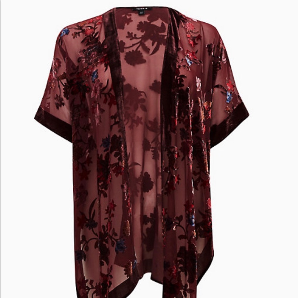 NWT Torrid Velvet Burnout Kimono - Picture 2 of 6